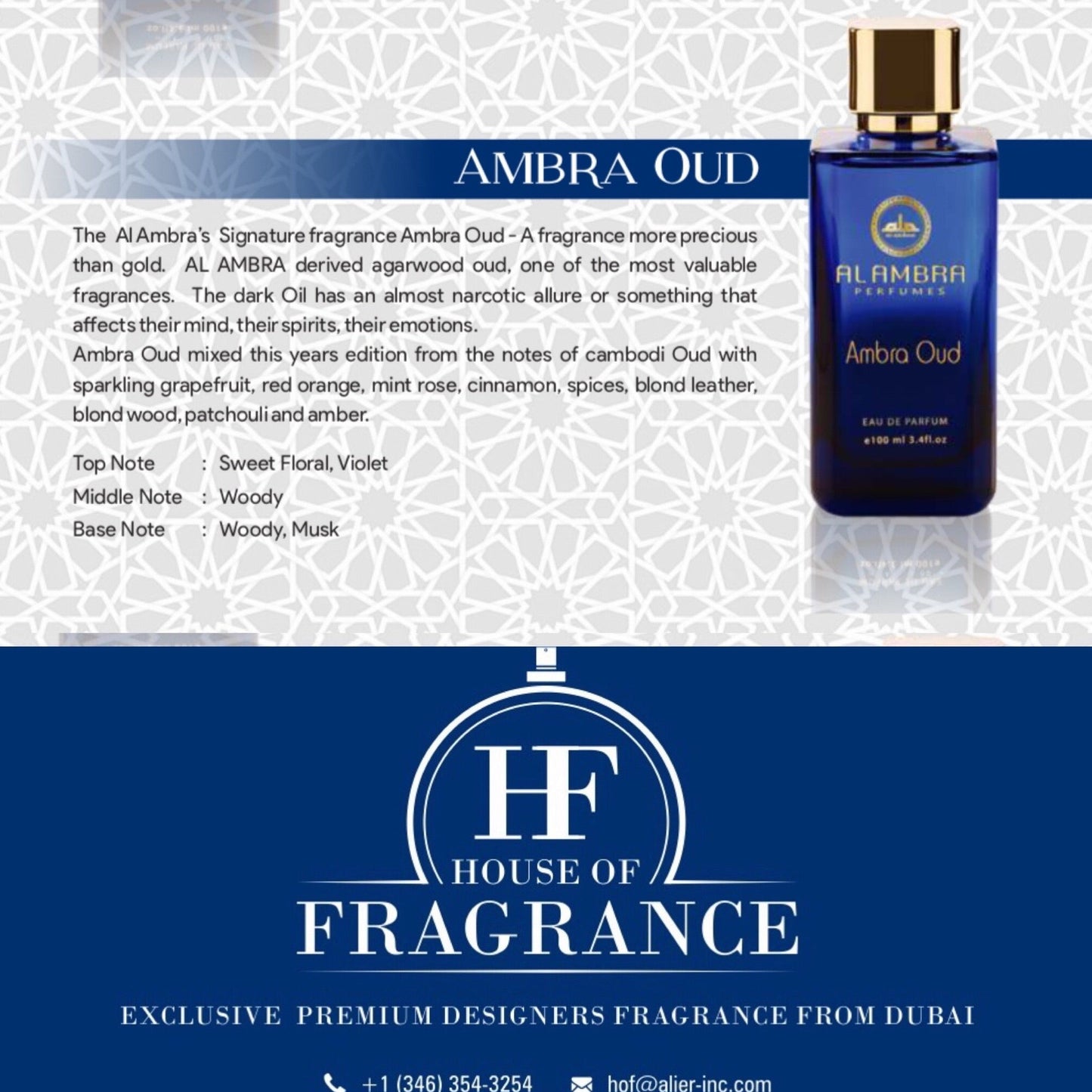 Ambra Oud Luxury - Dubai House Of Fragrance